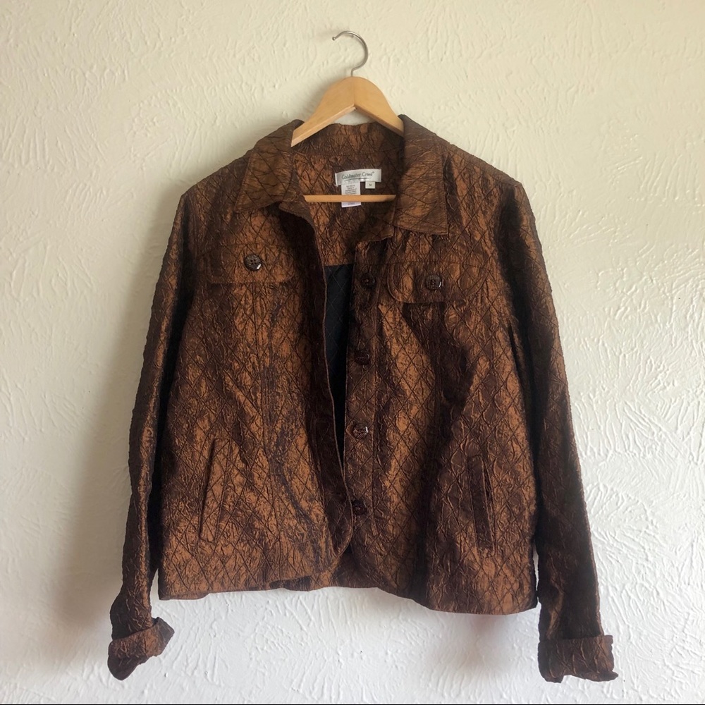 Coldwater Creek Quilted Pattern Buttoned Jacket